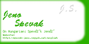 jeno spevak business card